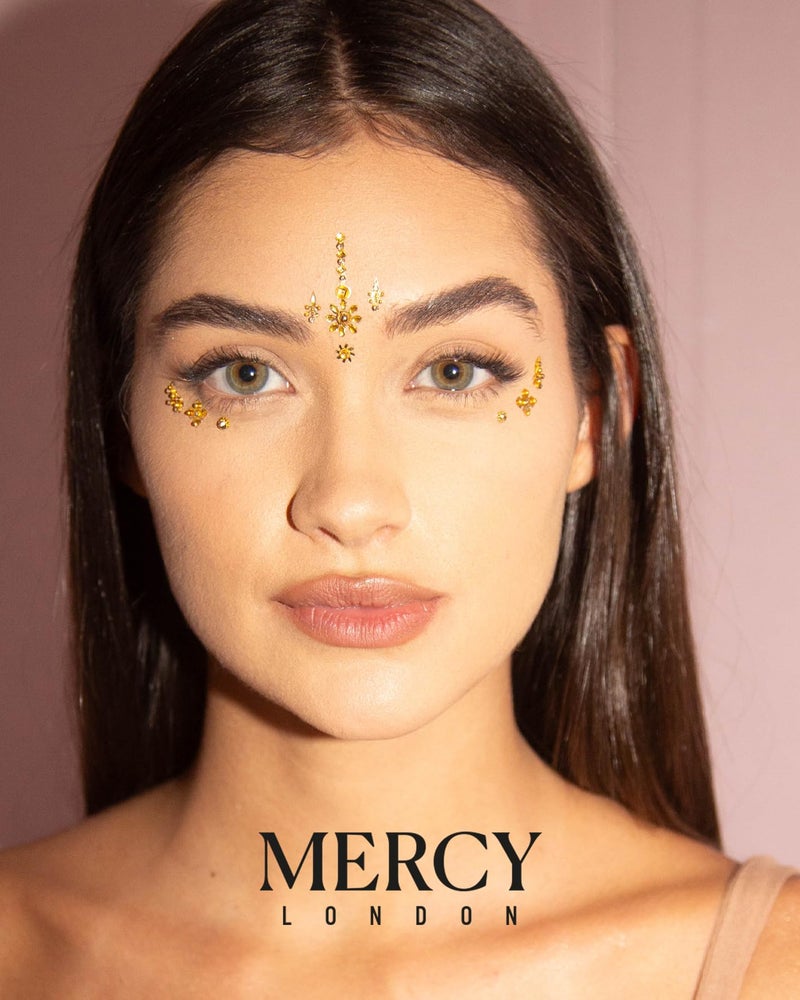 KARIZMA Floral Gold Bindi âœ® Crystal Indian Bindi Face Jewels Gold Multi Packet - Image 3